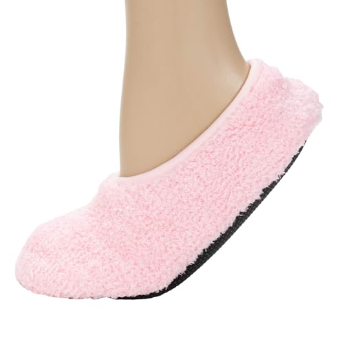 Crescent Sock Company 720073 Sorbet Berry Pink Fluffy Polyester Blend Women's Slipper Sock for Warmth and Lounging at Home Pack of 2, Large4