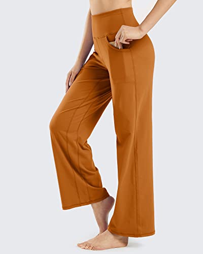 Image of Promover Wide Leg Pants Woman Yoga Pants with Pockets Stretch Loose Casual Lounge Sweatpants Petite /Regular /Tall