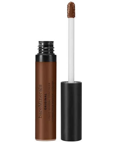 bareMinerals Corrector líquido mineral original, corrector blanqueador contra ojeras, cobertura acumulable, vegano