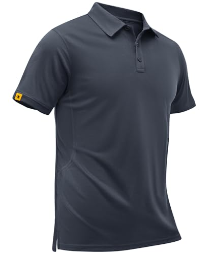 ZITY Men's Golf Shirts Short Sleeve Collared Polo Shirts for Men Moisture Wicking Solid Tennis Shirt