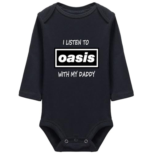 I Listen To Oasis With My Daddy Cute Baby Long Sleeve Unisex Infant Bodysuits