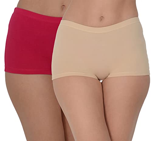 Image of EVA & JOY Women's Cotton Solid Mid-Rise Boyshort Panty