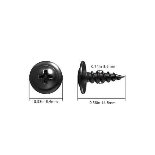 Image of Wensilon(600 pcs)#6x1 /2 inch Phillips Truss Head Wood Screws Black Galvanizing Quick Metal Self Tapping.
