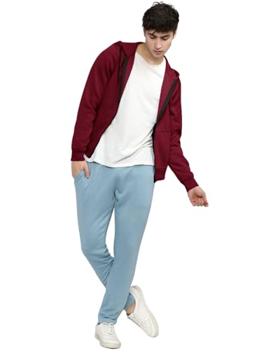 Image of EYEBOGLER Mens Hooded Neck Full Sleeves Regular Fit Solid Jacket