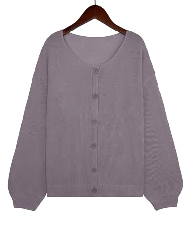 Image of Libsorge Womens Oversized Lightweight Sheer Button Cardigan Spring 2025 Trendy Solid Ribbed Knit Long Sleeve Thin Sweater