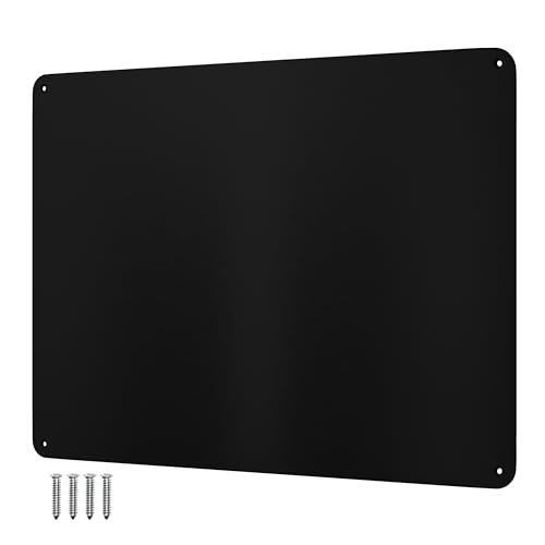 9 inches x 6.5 inches Stainless Steel Plate for Magnets 3M Adhesive Back Mounting Screws Ideal for Magnetic Shelf Spice Holders Fridge Magnets. Mount Anywhere! (Black 1 Pack)