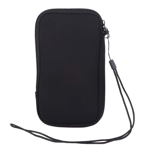 Bolsa de neoprene para celular de 6,7 a 7,2 polegadas, bolsa de armazenamento de pescoço com fecho de zíper (preto)