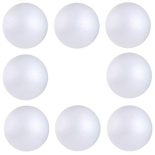 8PCS 4 Inch White Foam Balls Polystyrene Craft Balls Foam Balls for Easter Art Craft Household School Projects and Christmas Party Decorations