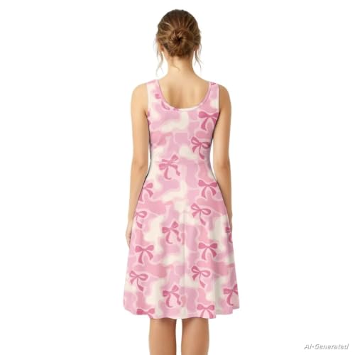 Image of Renewold Women's Sleeveless Tank Dress with Pockets, Casual Scoop Neck A-Line Sundress for Summer, Travel and Vacation