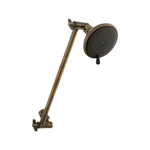 Shower Head Extension Arm By Sparkpod - 16" Solid Brass Shower Arm Extension With Universal Connection To Showerheads - Easily Adjustable Shower Arm For Rain Showerheads (Polished Brass) #TOP3