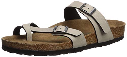 Birkenstock Women's Mayari Vegan Sandal (Stone Pull Up Birko Flor), Vegan Stone Pull