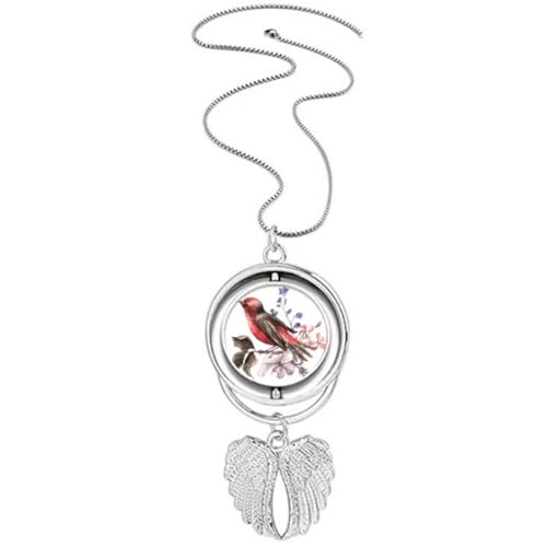 Collier branche d'oiseaux et fleurs style Art déco avec pendentif tendance ailes d'ange