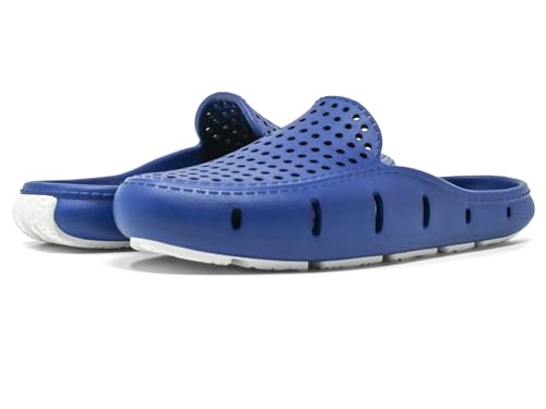 Floafers Sunset Slide - Unisex Slides - Sectional Traction - Utility Hole at Heel - Scuff-Proof Rubber Outsole Navy Peony/Bright White Men's 3, Women's 5 Medium