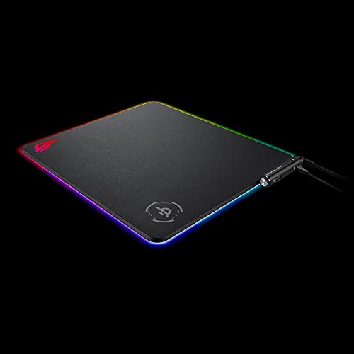 ROG Balteus Qi, Mousepad Gaming con Ricarica Wireless e Illuminazione RGB Aura Sync a 15 zone, Superficie Rigida Verticale, Passthrough USB e Base Antiscivolo, Nero - Tastiera gaming - Immagine 6