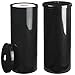 mDesign Juego de 2 portarrollos de pie – Elegante dispensador de papel con tapa con espacio para hasta 3 rollos – Porta rollos para baño de plástico – Ideal para baños pequeños – negro