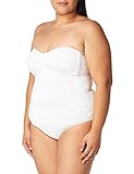 Anne Cole Women's Twist Front Shirred One Piece Swimsuit, White, 14