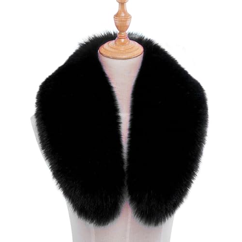 Eforcase Faux Fur Trim for Hood Replacement Detachable Collar Neck Warmer Scarf Wrap Faux Fur Collar Cold Weather Wrap Scarf2