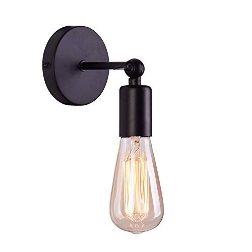 ShenShuai Applique murale industrielle vintage E27 Edison rétro avec support de lampe (ampoule non incluse) Noir