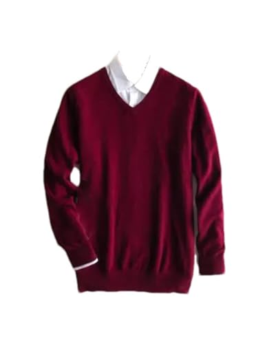 Men Classic Soft Solid Color Pullover V-Neck Fit Knit Sweater Men Long Sleeve Casual Warm Jumper Sweater