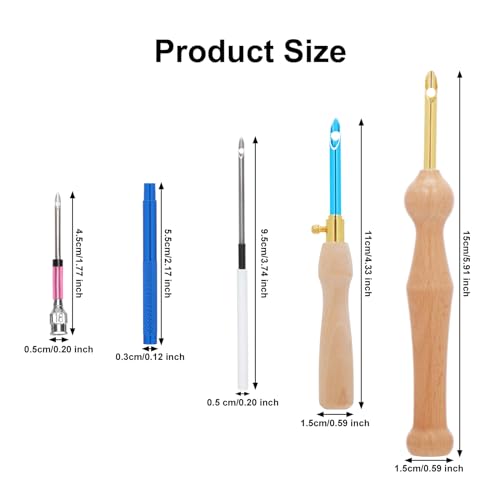 Image of NQEUEPN 16pcs Punch Needle Kit, Adjustable Punch Needle Embroidery Kit with Tape Measure Punch Needle Tool Embroidery Needle Set for Adults Beginners Sewing Embroidery Floss Cross Supplies