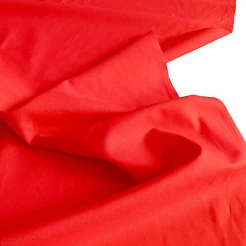 TOLKO 50cm Baumwollstoff Meterware uni | Popeline Stoff aus ÖkoTex Baumwolle in leuchtenden Farben | Kleiderstoff Dekostoff Vorhangstoff Bezugsstoff Patchwork Kinder Stoffe zum Nähen (Rot)