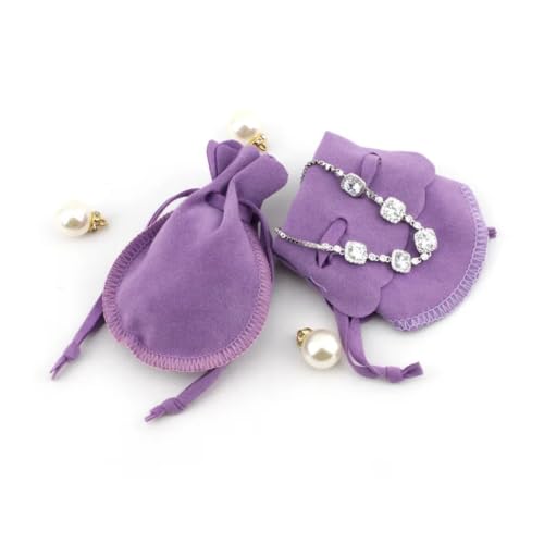 Bolsas de joyería terciopelo con cordón elegante para organizar joyas 4