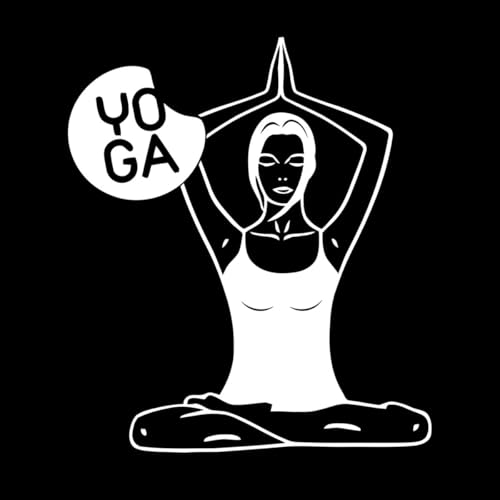 Calcomanías de tallado fino Yoga Mujer Gimnasio Deporte Salud 34x38.9cm Varios tamaños Blanco