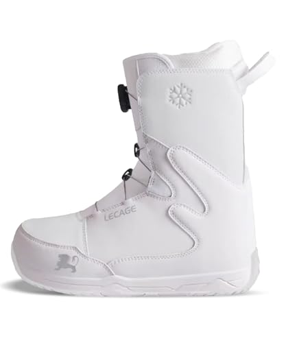 LECAGE Botas de snowboard para hombre y mujer, con aislamiento cálido, con cierre rápido, impermeables, para todas las condiciones climáticas y pistas (C07, 40)