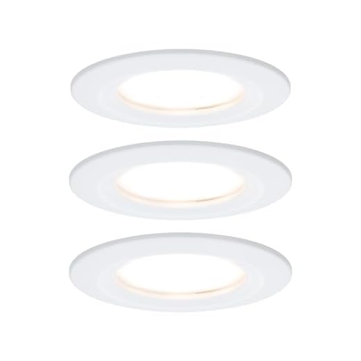 Paulmann 93870 Nova Plus LED Einbauleuchte inkl. Coin Basisset starr IP44 rund 78mm 3x6W 230V dimmbar 2700K Weiß matt Spot Einbaustrahler