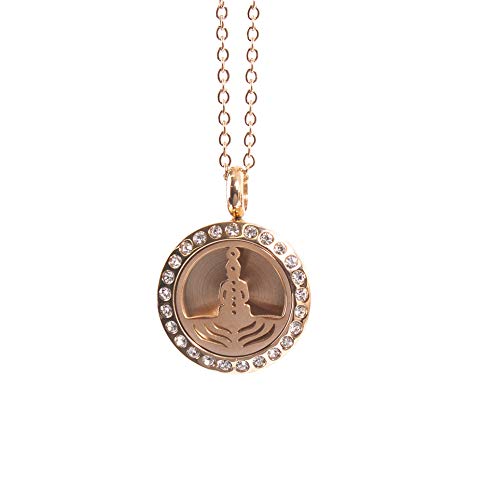 Collar difusor aromático Seven Chakras en oro rosa