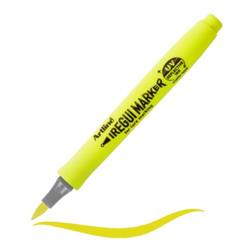 Artline Iregui Lure Marker, UV Reflective Brush Tip, Matte Glow Yellow