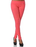 hose lachsfarben Passform Stil Details: Damen Stretch Hose Stoffhose Röhre Skinny Leggings Leggins Treggings Jeggings