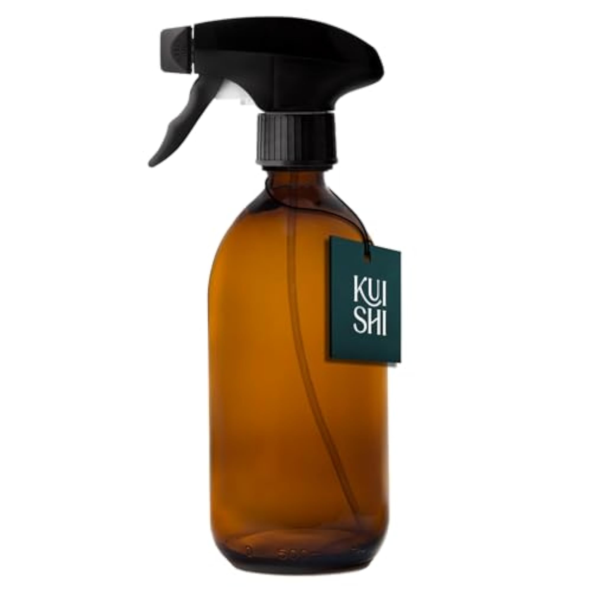 Amber Brown Trigger Spray Bottle with Black Mister Nozzle