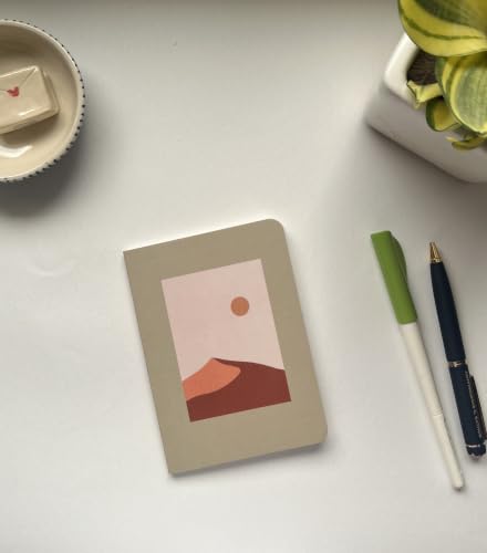 Image of Paperfold A6 Pocket Notebook | Plain Unruled Pages | Premium 80 GSM Natural Shade Paper | Soft Bound Mini Journal for Notes, Sketching, Journaling & Travel | Aesthetic Notebook | 70 Pages | Sage Green Sunset