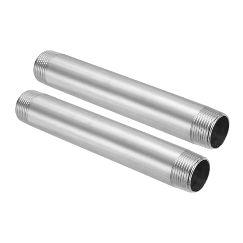 Conector de tubería PATIKIL de acero inoxidable G1" macho y 200 mm de longitud 2