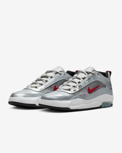 Image of Premium Silver Bullet Nike SB Air Max Ishod - Metallic Silver /Varsity Red