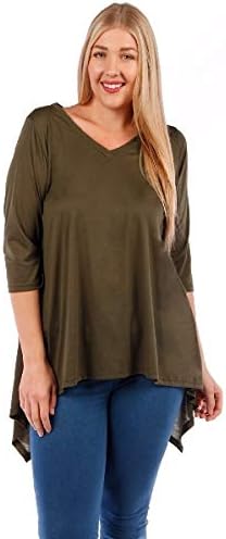 Yummy Plus 3/4 Sleeve Plus Size Tunic 