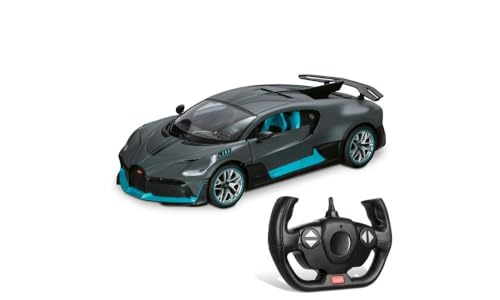Mondo Motors - Bugatti DIVO Modèle à l'échelle 1:14, jusqu'à 8 km/h de Vitesse, Voiture radiocommandée pour Enfants 63688 Noire