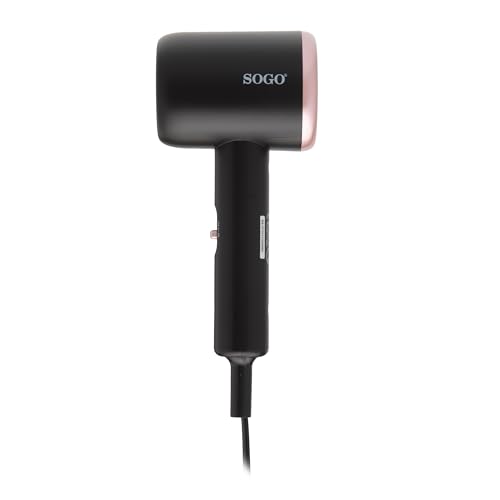 Sogo Secador de Pelo Mini 1000W con 2 Modos de Velocidad - Compacto y Potente, Perfecto para Viajes y Uso Diario (SS-3710)