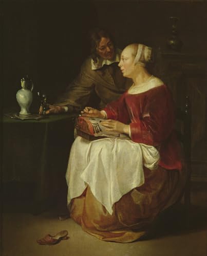 Lienzo de La merlettaia de Gabriel Metsu, impresión artística de alta calidad para dormitorio 60x90