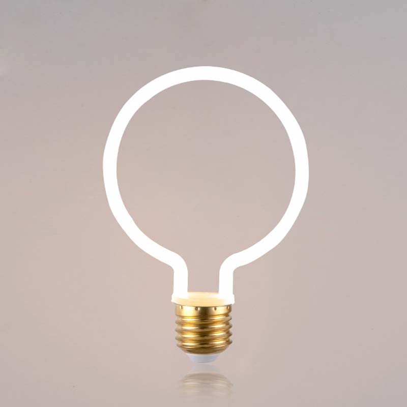 lampadine 10 Pezzi AC85-265V. Luci Rotonde E27 4W LED. Fonte di Luce Flessibile in plastica Fonte Luminosa Calda Bianca 95 * 135 (mm)