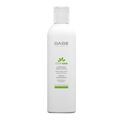 Laboratorios Babé - STOP AKN Tónico Facial Astringente 250ml | Refrescante, Tonificante y Matificante | Controla el Sebo y Previene el Acné | Tónico Facial Piel Grasa y Mixta | Tónico Limpiador Facial