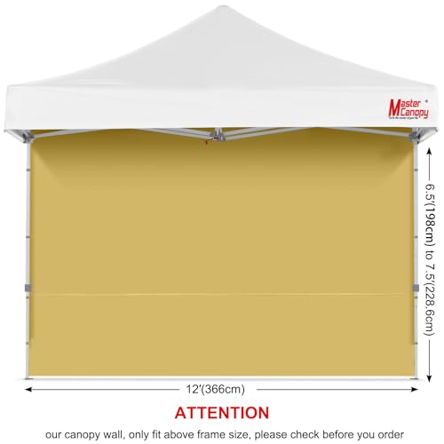 Image of MASTERCANOPY 12x12 Pop Up Canopy Sidewall Only 1-Pack Beige