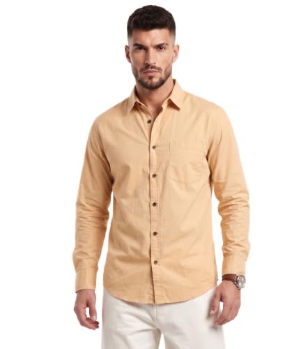 Image of Amazon Brand - INKAST Men Solid Cotton Shirt | Casual Wear | Basic Essential Plain Everyday & Office Wear | Full Sleeve | Regular Fit