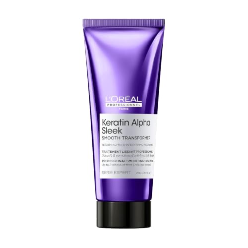 L’Oréal Professionnel, Smooth Transformer Keratin Alpha Sleek, Tratamiento Profesional Progresivo Anti-Frizz, Todo Tipo de Cabello, Suavidad, Control del Encrespamiento y Peinado más Rápido, 200 ml