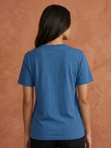 Image of NOBERO 100% Cotton T-Shirts for Women Stylish | Regular Fit | Graphic Printed T Shirts for Women 180 GSM Combed Cotton | Crew Neck Half Sleeve