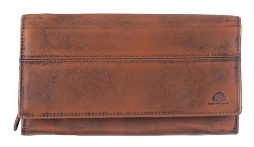 Porte-monnaie en cuir authentique Greenburry couleur terracotta, une idée cadeau intemporelle