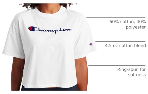 Image of Champion Women's Cropped T-Shirt, Classic Cropped Tee Shirt for Women,Crop Top T Shirts For Women