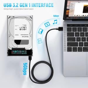 Image of ZORBES 2.5 inch SATA SSD Enclosure, Transparent Case, USB 3.2, 5Gbps, 4TB, PC Material, White