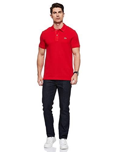 Lacoste Men's Classic Pique Slim Fit Short Sleeve Polo Shirt, Red, L #TOP4
